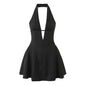 polka dot halter mini dress